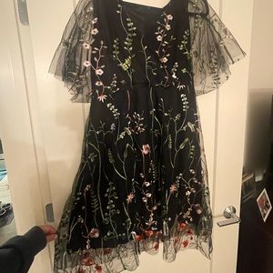 Beautiful embroidered floral and black dress